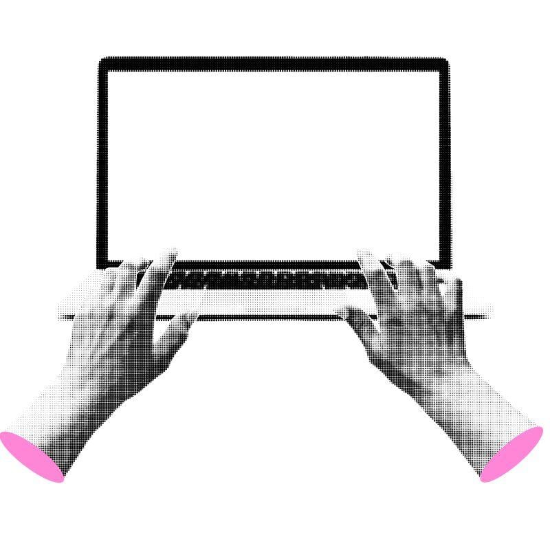 laptop writing graphic